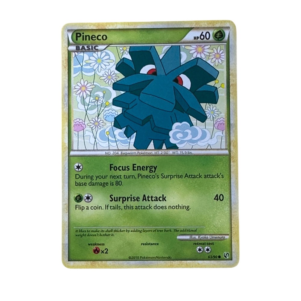 Pineco 63/90 Uncommon Pokemon Card‎ 2010 HeartGold SoulSilver TCG MP/LP